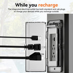 FONA 6'x8'Aluminum Grill Gazebo with Shelves,Hardtop Steel Roof,Outdoor BBQ Canopy for Patio,Backyard