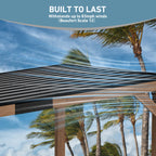 Modern Shade 10' x 12' Cedar Wood Hardtop Gazebo, Rot-Resistant Grill Shelter for Backyard or Deck