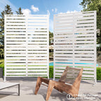 Modern Shade 72"x48" Freestanding Privacy Panel - White Decorative Screen for Patio/Deck Privacy & Space Division
