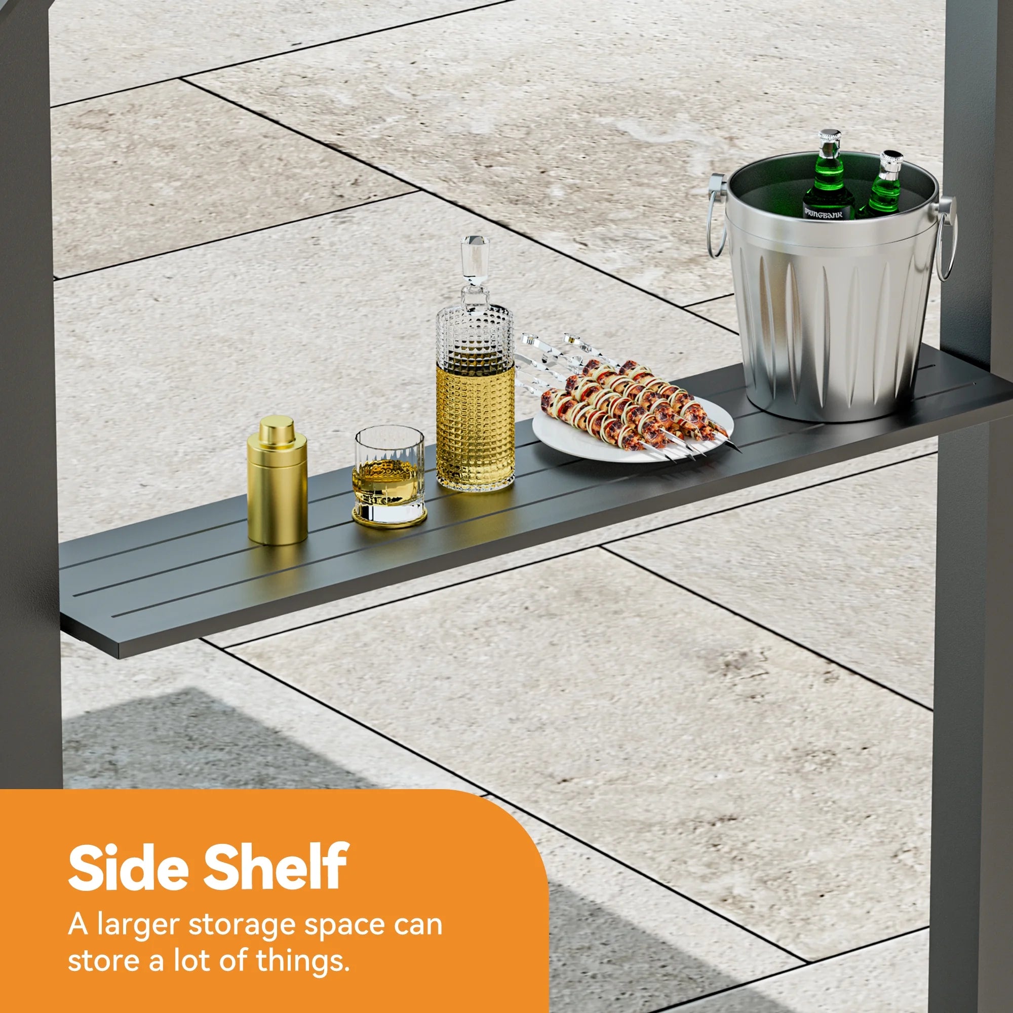 FONA 6x8 Modern Shade Grill Gazebo with Galvanized Steel Roof,Waterproof,Rust-Resistant,4-Season Use