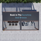 Modern Shade 10‘x20’ Louvered Pergola Heavy Duty Steel Frame Adjustable Waterproof Roof USB Charging Deck Wood Grain Finish Integrated Drainage