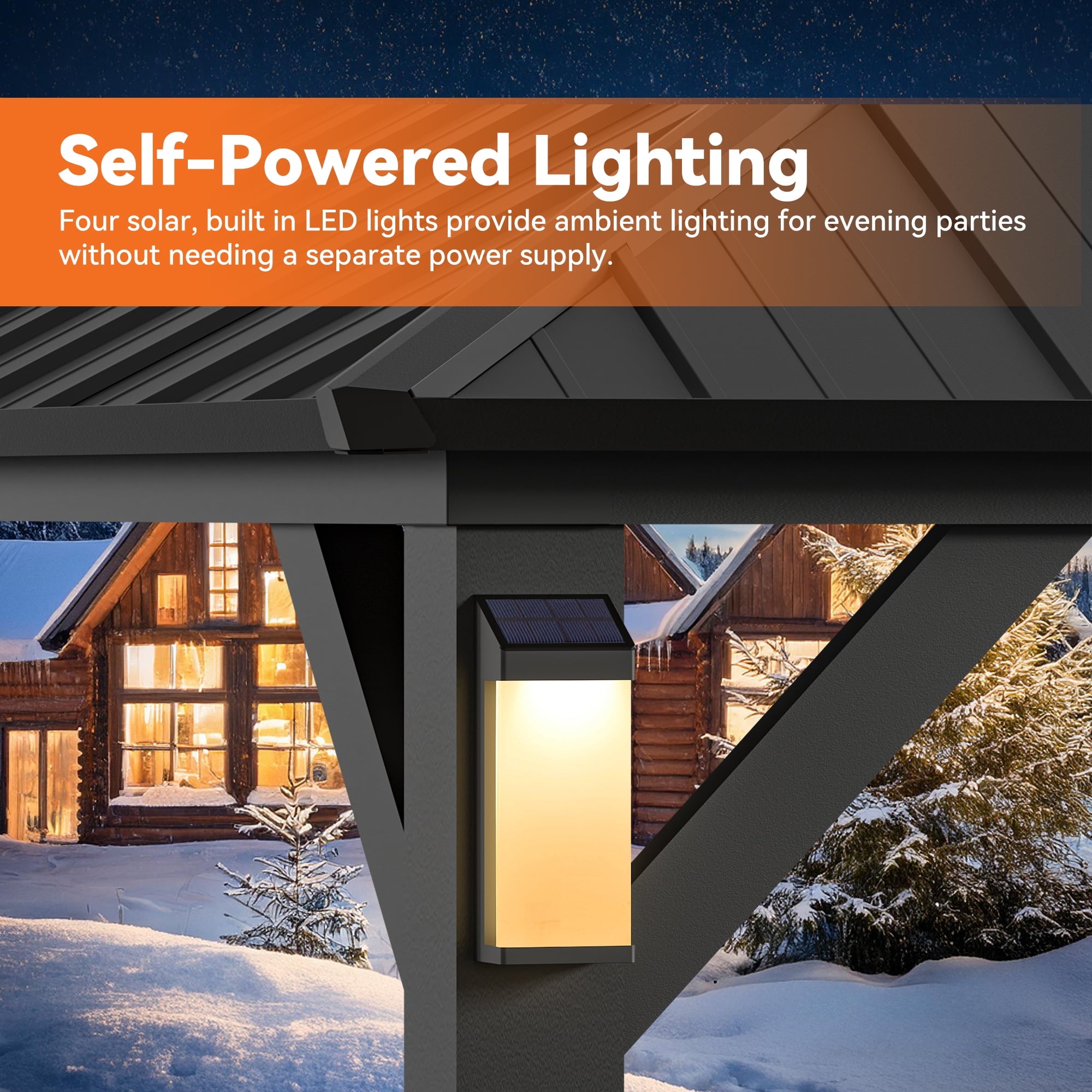 Modern Shade 12'x16' Hard Top Gazebo W/ Solar LED light