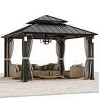 Modern Shade Horizon 12'x12' Hard Top Gazebo W/ Solar LED light