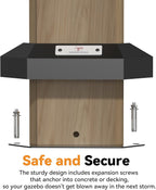 Modern Shade Grill Gazebo 6' x 8', Bbq Shelves and Paper Towel Holder, Grill Canopy with Galvanized Steel Roof, Grill Gazebo with Charging Ports Brown