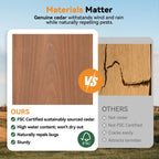 Modern Shade 11'x 11'Outdoor Cedar Wood Hardtop Gazebo with Galvanized Steel Roof and Mosquito Net for Patio Use