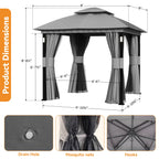 8'x8' Soft Top Gazebo with Bluetooth Speaker