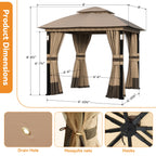 8'x8' Soft Top Gazebo with Bluetooth Speaker