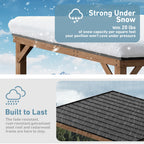 Modern Shade 10' x 12' Cedar Wood Hardtop Gazebo, Rot-Resistant Grill Shelter for Backyard or Deck