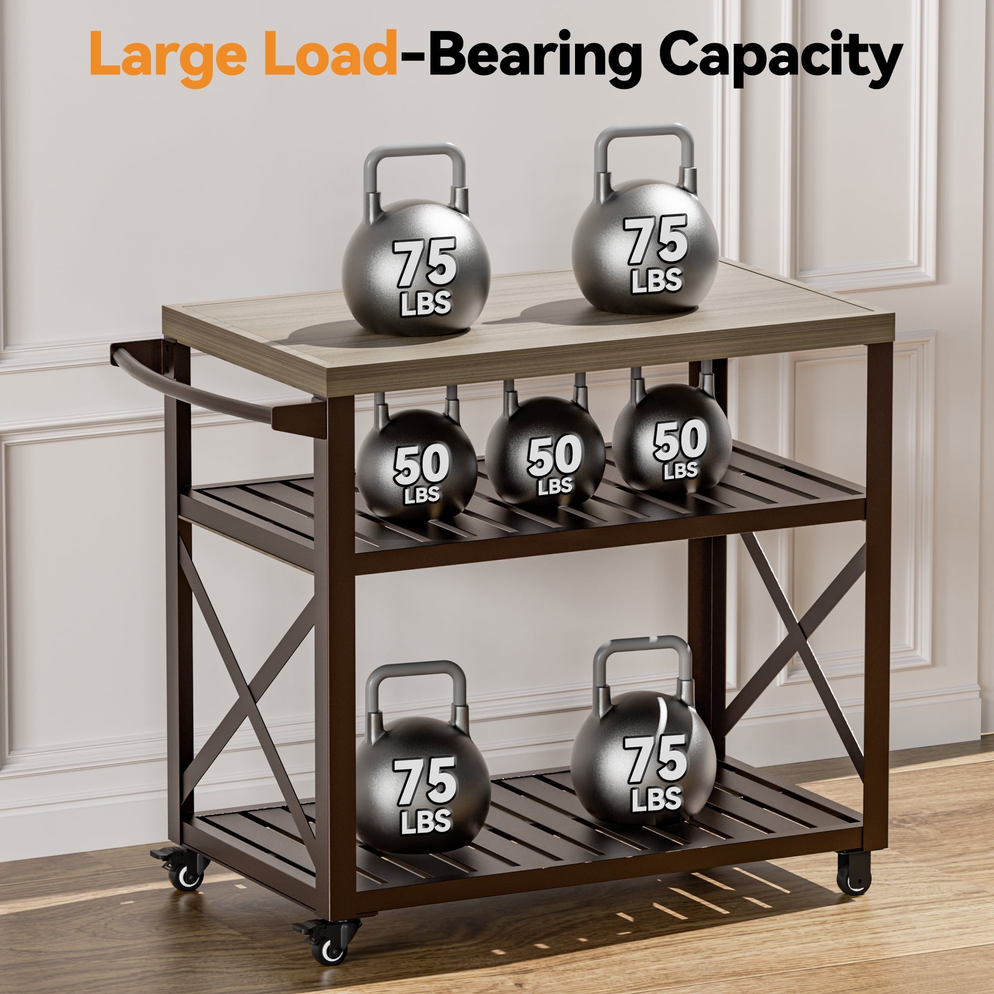 Modern Shade Outdoor Grill Cart, Heavy Duty Table with Wheels, Waterproof Top, Blackstone Compatible