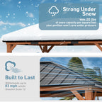 FONA 12'x16' Wood Gazebo,Permanent Hardtop Gazebo with Galvanized Steel Roof Hardtop