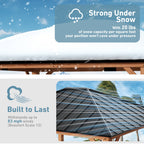 FONA 12'x14' Wood Gazebo with Galvanized Steel&Polycarbonate Hip Roof,Cedar Framed for Garden,Backyard