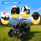 FONA Kids Gas ATV 50CC: 2-Stroke Mini Quad with Front/Rear Disc Brakes, Speed Control, Supports 300 LBS（Winnie）