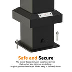 Modern Shade 12'x24' Steel Hardtop Gazebo with Galvanized Double Roof & 4 LEDs Weatherproof Pavilion with Mosquito Netting, Curtains Hooks Black