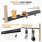 Modern Shade Grill Gazebo 6' x 8', Bbq Shelves and Paper Towel Holder, Grill Canopy with Galvanized Steel Roof, Grill Gazebo with Charging Ports Brown