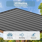 Modern Shade 10' x 12' Cedar Wood Hardtop Gazebo, Rot-Resistant Grill Shelter for Backyard or Deck