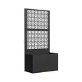 Modern Shade Black Freestanding Metal Privacy Screen Room Divider with Flower Box