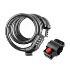 Covered Outdoor 4ft Resettable Combination Bike Lock | 4-Digit Secure Cable Lock for Bicycles, Outdoor Use (Black)