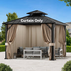 FONA  10' x 10' Gazebo Curtain Replacement Universal 4-Panel Sidewalls