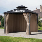 Covered Outdoor Universal Gazebo Curtain Replacement 8' x8' 4- Panel Sidewalls with Zipper, Replacement for Outdoor( Curtain Only)