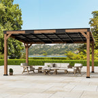 FONA 12'x16'Cedar Wood Gazebo with Hardtop Slope Roof,Snow Load&High Wind Support for Backyard,Garden