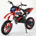 FONA 49cc 2-Stroke Dirt Bike for Kids 8-12, 25mph Mini Motorcycle with Dual Disc Brakes, Multi Terrain Tires, Suspension & Soft Seat Red