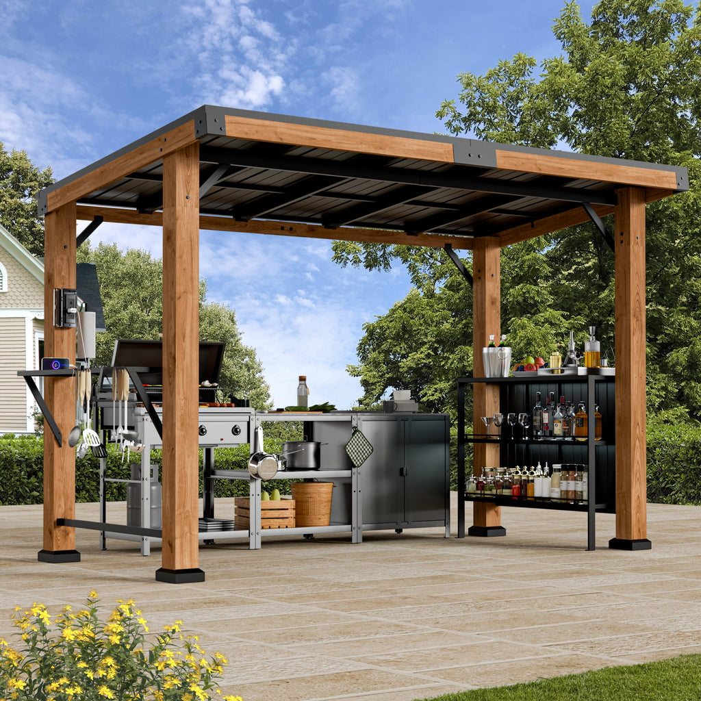 FONA Woodberry 6'x12' Cedar Framed Hard Top Gazebo