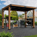 Modern Shade 6'x12' Cedar Hardtop Gazebo with Galvanized Steel Roof & FSC-Certified Frame - All-Weather Oua