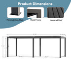 Modern Shade Aurora 10'x20' Louvered Pergola, Adjustable Waterproof Roof with Drainage, Reinforced Frame for Patio & Deck, Black