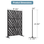 Modern Shade 4x6 FT Artistic Metal Privacy Screen - Slant Linea