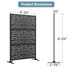 Modern Shade 4x6 FT Metal Privacy Screen, Freestanding Outdoor Decorative Panel, (Ripple Flow)