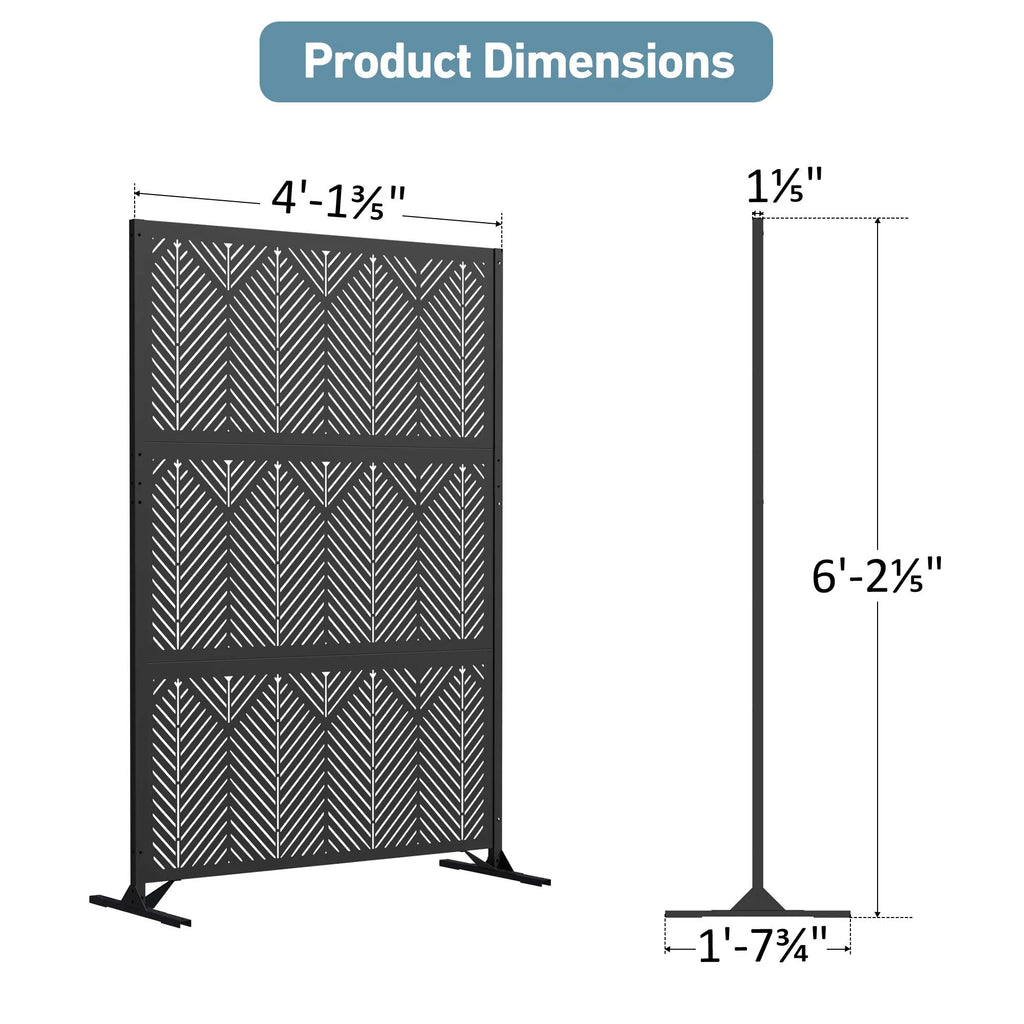 Modern Shade 4x6 FT Metal Privacy Screen - Geo Forest