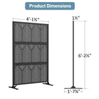 Modern Shade 4x6 FT Metal Privacy Screen - Geo Forest