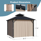 Covered Outdoor Universal 8' x8' Gazebo Curtain Replacement 4 Panel Sidewalls with Zipper, Replacement for Outdoor Curtain Only