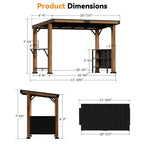 Modern Shade 6'x12' Cedar Hardtop Gazebo with Galvanized Steel Roof & FSC-Certified Frame - All-Weather Oua