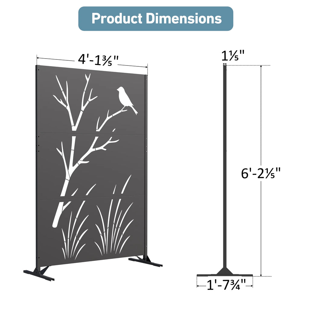 Modern Shade 4x6 FT Metal Privacy Screen - Perch & Meadow