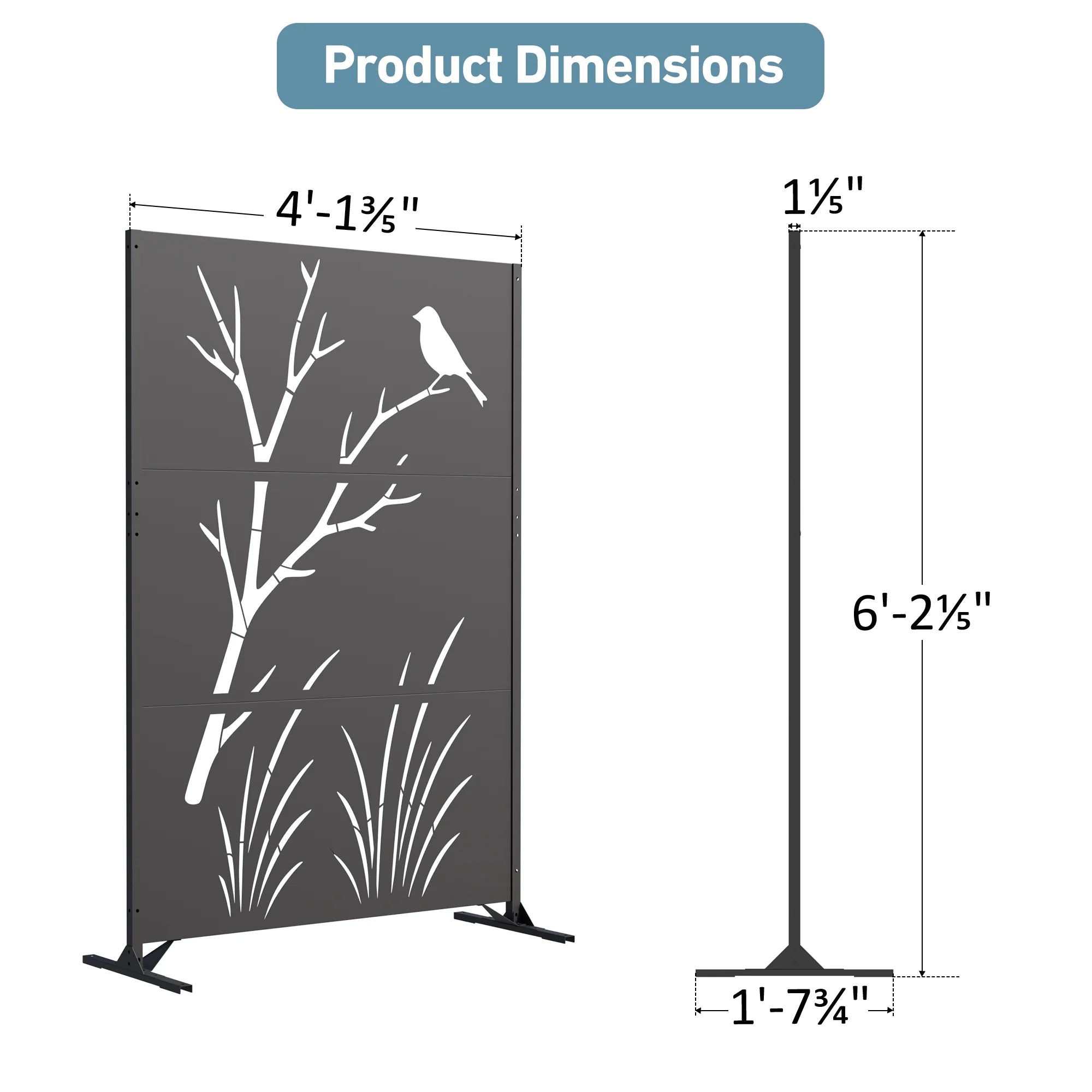 Modern Shade 4x6 FT Metal Privacy Screen - Perch & Meadow
