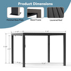 Modern Shade Aurora 10'x10' Louvered Pergola, Adjustable Waterproof Roof with Drainage, Reinforced Frame for Patio & Deck, Black