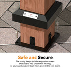 FONA Hardtop Grill Gazebo 6'x12'with Side Shelf, Outdoor Gazebo with Bottle Opener & Hooks, Grill Canopy with Sturdy Rustproof Design for Backyard, Garden, Patio,Wood-Looking