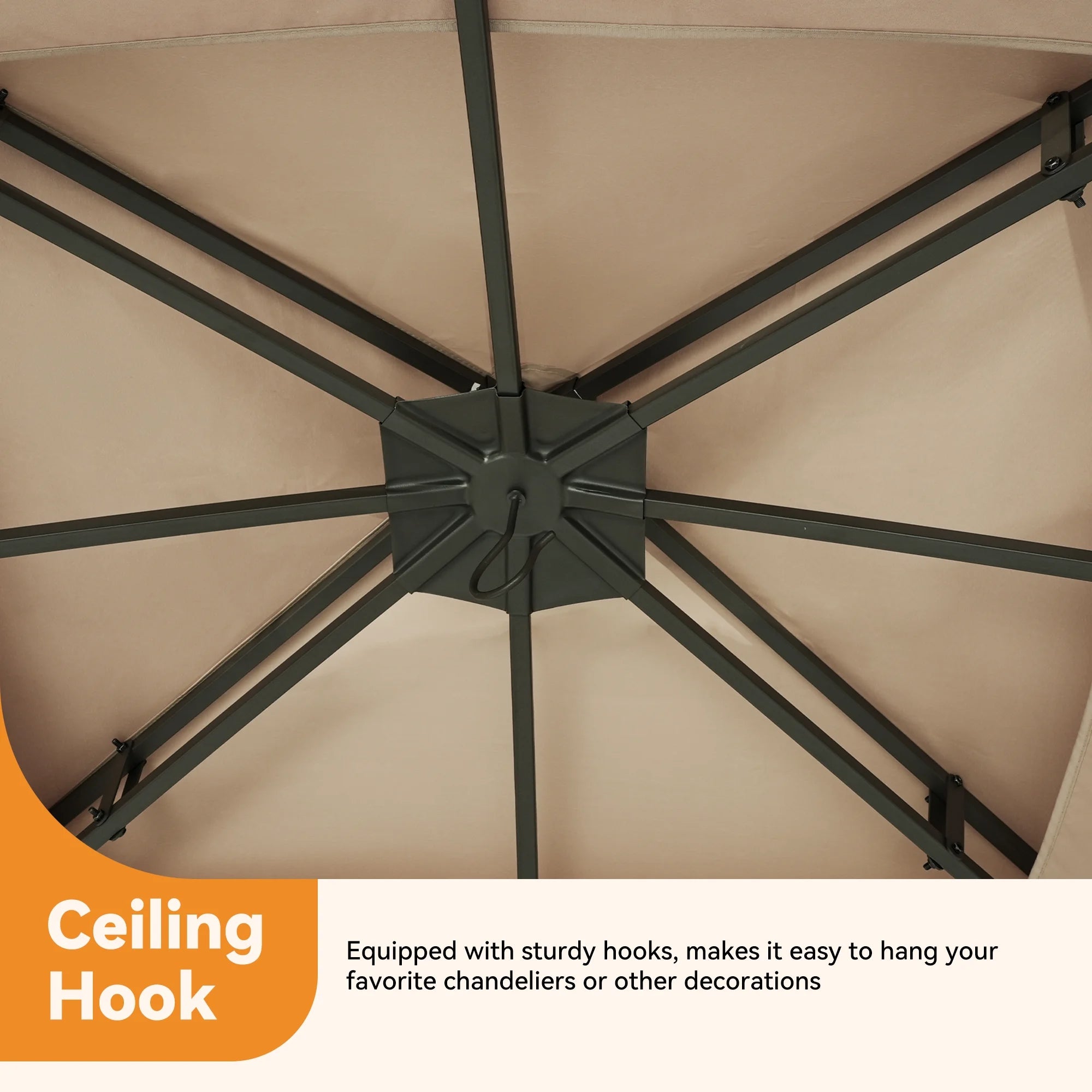 Covered Outdoor 11'x13' Patio Gazebo Canopy Tent,Pop up Gazebo with LED Lighting,Soft-Top Dual Roof Design