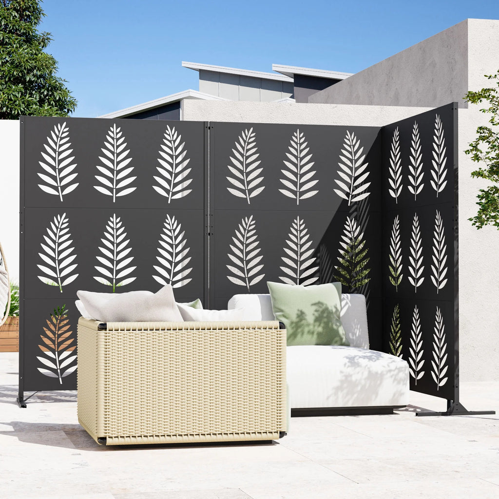 Modern Shade 4x6 FT Artistic Metal Privacy Screen - Tropic Rows