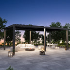 Modern Shade Aurora 10'x20' Louvered Pergola, Adjustable Waterproof Roof with Drainage, Reinforced Frame for Patio & Deck, Black
