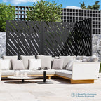 Modern Shade 4x6 FT Artistic Metal Privacy Screen - Slant Linea