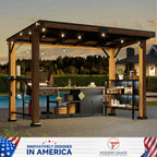 Modern Shade 6'x12' Cedar Hardtop Gazebo with Galvanized Steel Roof & FSC-Certified Frame - All-Weather Oua