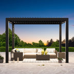 Modern Shade Aurora 10'x10' Louvered Pergola, Adjustable Waterproof Roof with Drainage, Reinforced Frame for Patio & Deck, Black