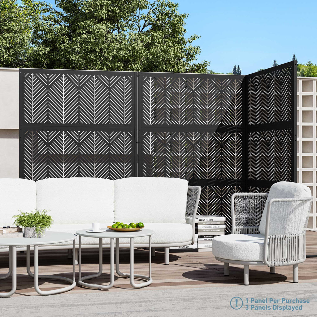 Modern Shade 4x6 FT Metal Privacy Screen - Geo Forest