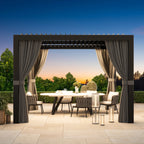 Modern Shade Aurora 10'x10' Louvered Pergola, Adjustable Waterproof Roof with Drainage, Reinforced Frame for Patio & Deck, Black