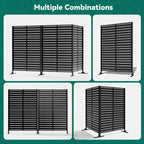 Modern Shade 72" Hx 48" W Metal Privacy Screen - Black Freestanding Outdoor Fence Panel for Privacy/ Space Division