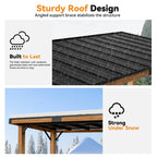 Modern Shade 6'x12' Cedar Hardtop Gazebo with Galvanized Steel Roof & FSC-Certified Frame - All-Weather Oua