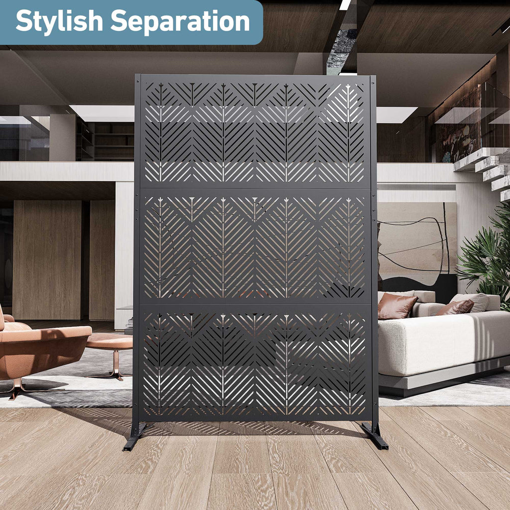 Modern Shade 4x6 FT Metal Privacy Screen - Geo Forest