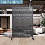 Modern Shade 4x6 FT Metal Privacy Screen - Geo Forest